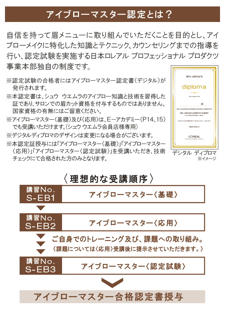 アイブローマスター認定とは？